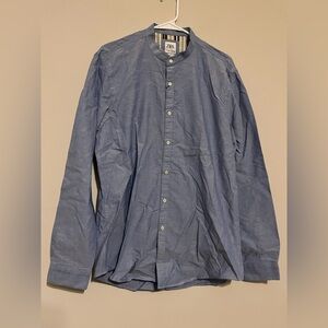 Zara Men's Casual Blue Chambray Button Down Shirt